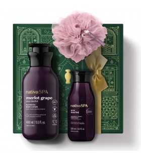 Подарочный набор Nativa Spa Merlot Grape с мочалкой